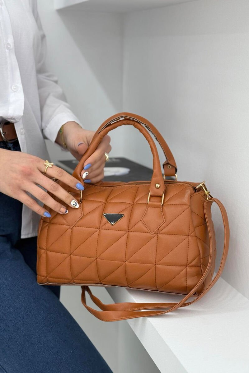 ONE COLOR SIMPLE LEATHER WOMEN BAG BROWN/KAFE - 4