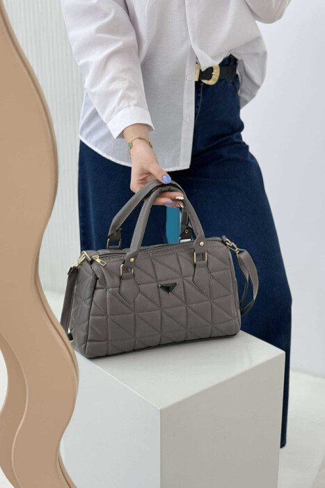 ONE COLOR SIMPLE LEATHER WOMEN BAG GREY/GRI - 2
