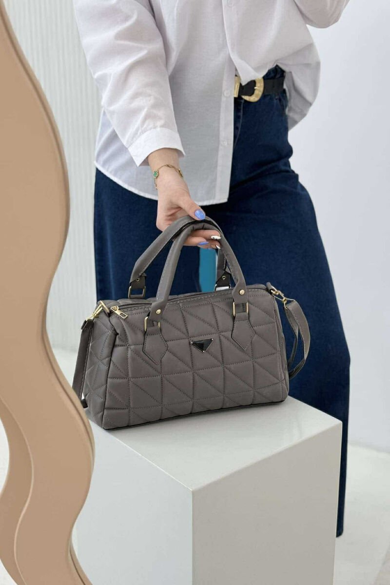 ONE COLOR SIMPLE LEATHER WOMEN BAG GREY/GRI - 2