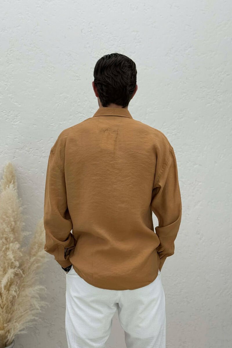 ONE COLOR SIMPLE MAN SHIRT BRICK/TULLE - 2