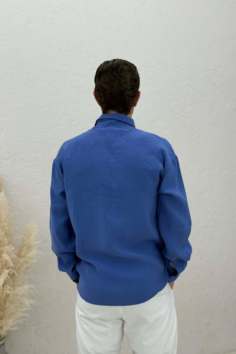 ONE COLOR SIMPLE MAN SHIRT LIGHTBLUE/BZ - 2