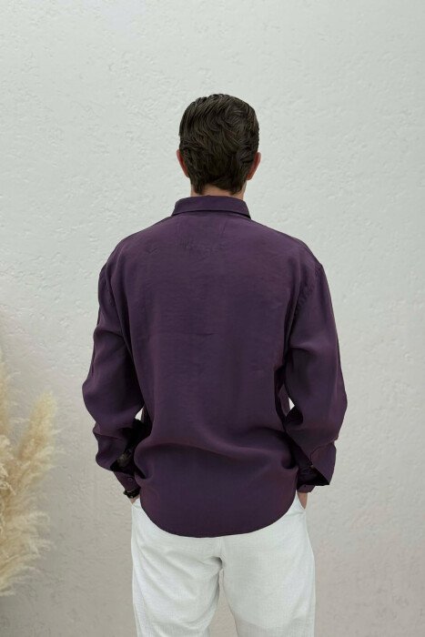 ONE COLOR SIMPLE MAN SHIRT PURPLE/LEJLA - 2