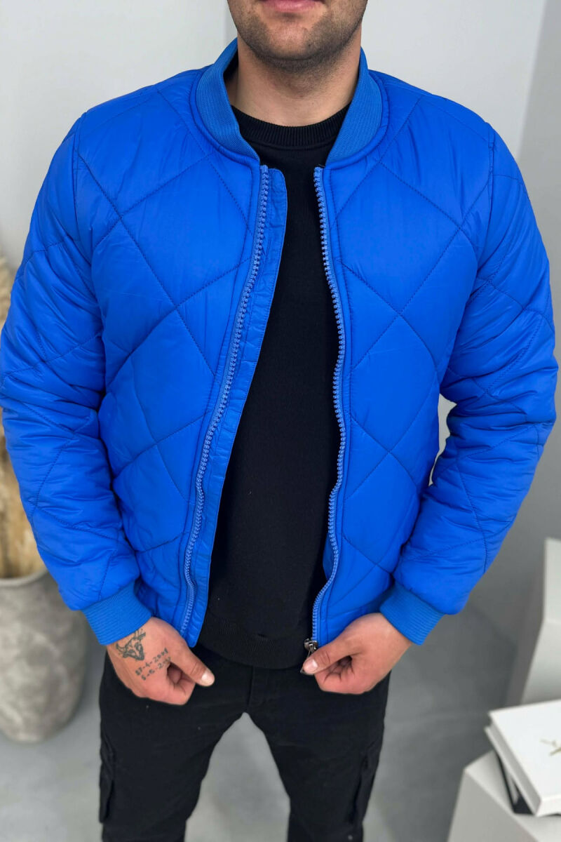 ONE COLOR SIMPLE MEN BOMBER JACKET ELECTRIC BLUE/BLEL - 1