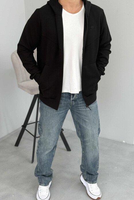 ONE COLOR SIMPLE MEN JACKET BLACK/ E ZEZE - 2