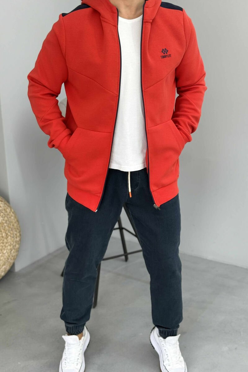 ONE COLOR SIMPLE MEN JACKET RED/E KUQE - 2