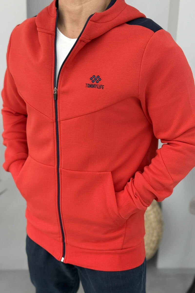 ONE COLOR SIMPLE MEN JACKET RED/E KUQE - 1