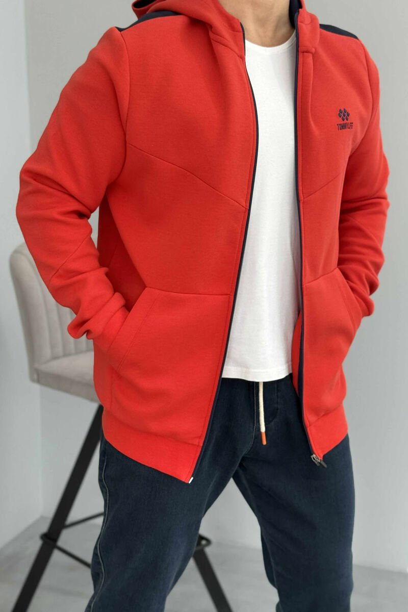 ONE COLOR SIMPLE MEN JACKET RED/E KUQE - 3