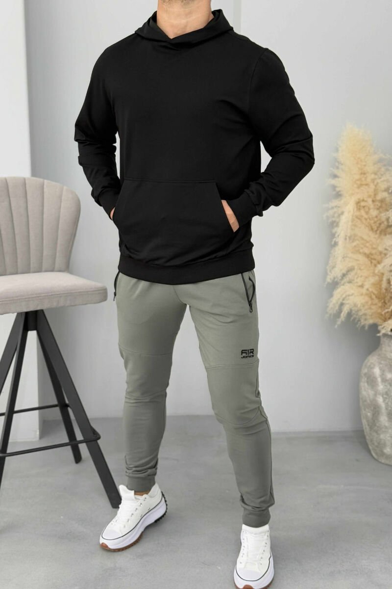 ONE COLOR SIMPLE MEN HOODIE BLACK/ E ZEZE - 2