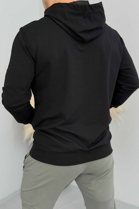ONE COLOR SIMPLE MEN HOODIE BLACK/ E ZEZE - 3