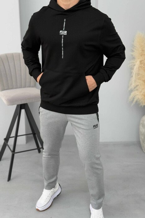 ONE COLOR SIMPLE MEN HOODIE BLACK/ E ZEZE - 2