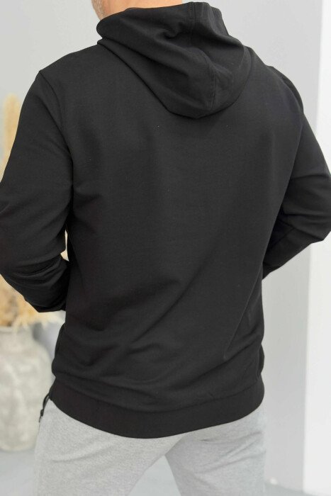 ONE COLOR SIMPLE MEN HOODIE BLACK/ E ZEZE - 3