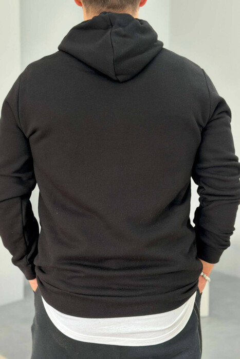 ONE COLOR SIMPLE MEN HOODIE BLACK/ E ZEZE - 3