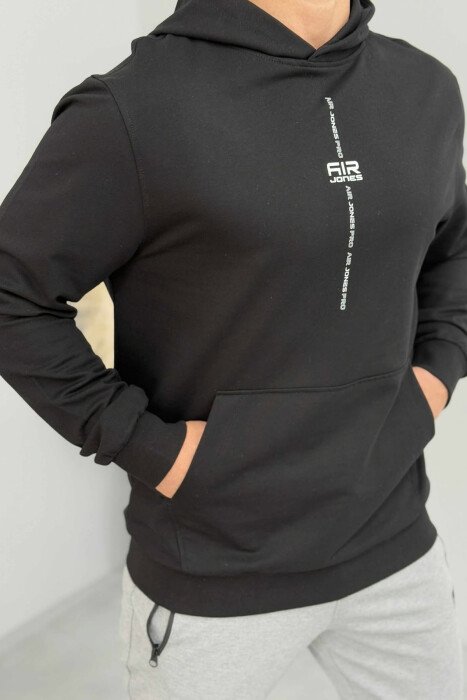 ONE COLOR SIMPLE MEN HOODIE BLACK/ E ZEZE 