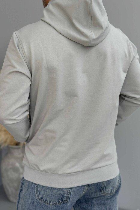 ONE COLOR SIMPLE MEN HOODIE LIGHT GREY/GZ - 3