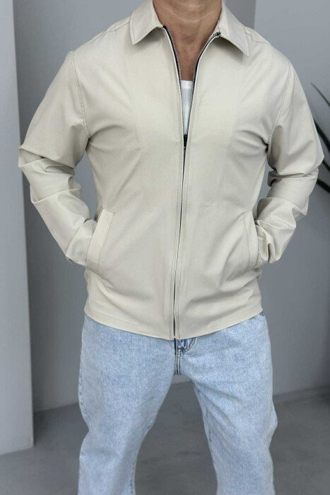 ONE COLOR SIMPLE MEN JACKET BEIGE/BEZHE - 2