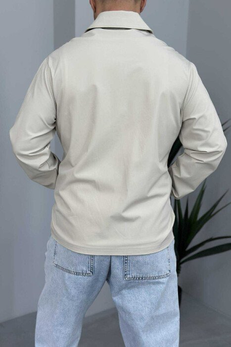 ONE COLOR SIMPLE MEN JACKET BEIGE/BEZHE - 3