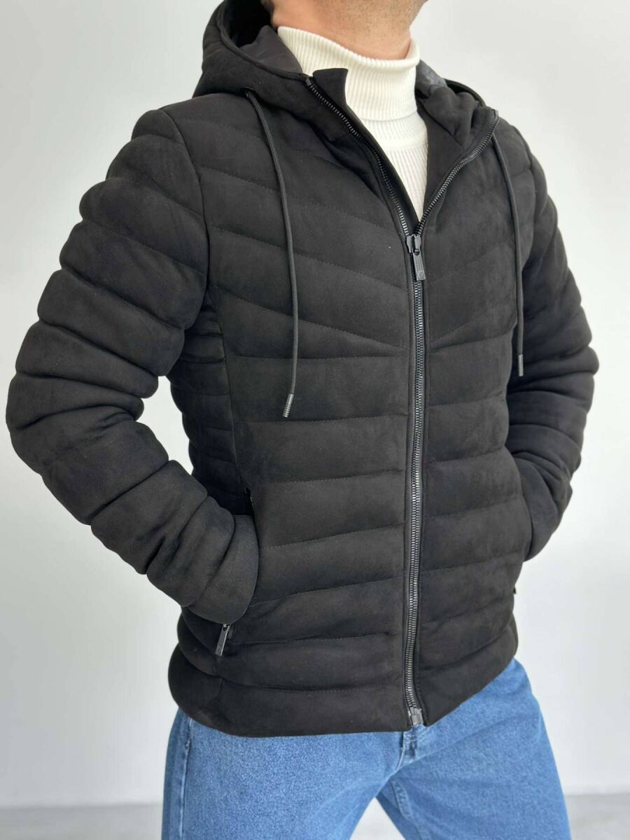 ONE COLOR MEN PUFFER JACKET BLACK/ E ZEZE - 3