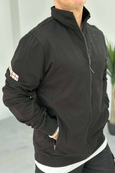 ONE COLOR SIMPLE MEN JACKET BLACK/ E ZEZE - KLAUDIO FASHION