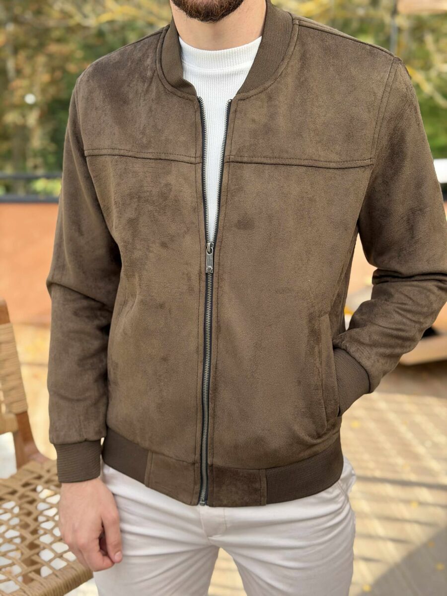 ONE COLOR SIMPLE MEN JACKET DARK GREEN/JEE - 1