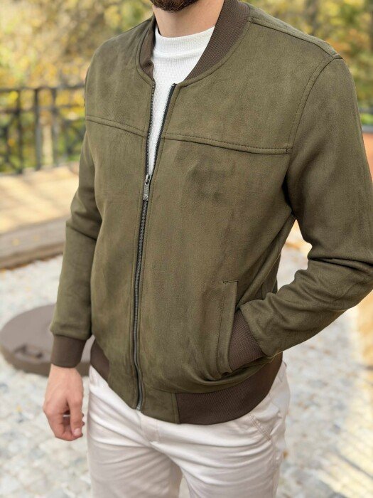 ONE COLOR SIMPLE MEN JACKET GREEN/JESHILE 