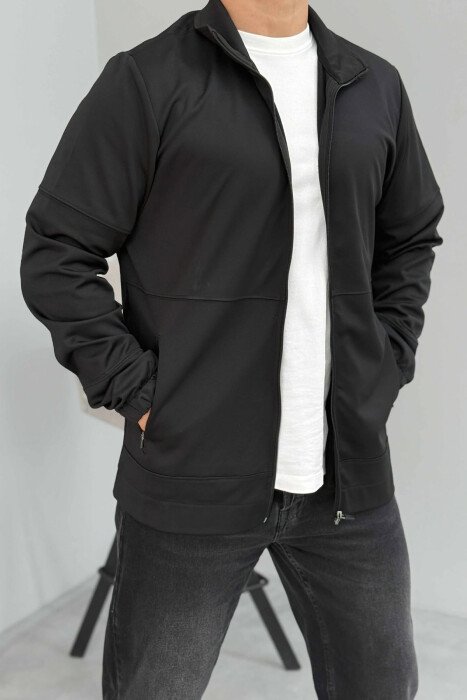 ONE COLOR SIMPLE MEN JACKETS BLACK/ E ZEZE 