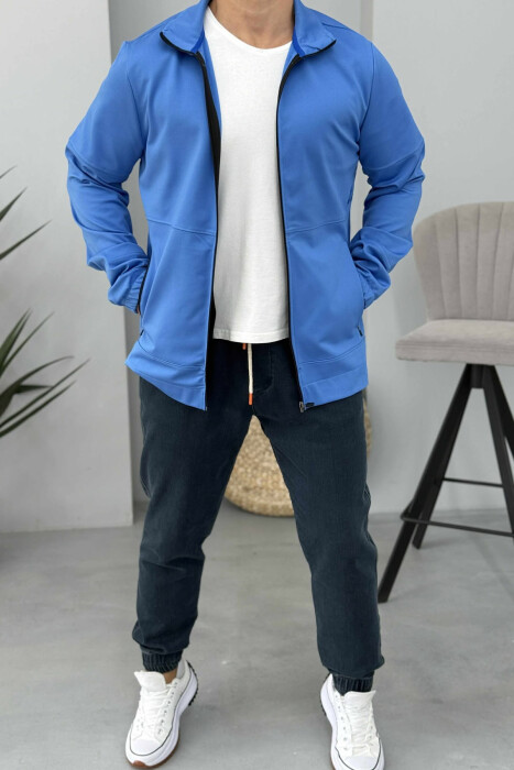 ONE COLOR SIMPLE MEN JACKETS LIGHTBLUE/BZ - KLAUDIO FASHION