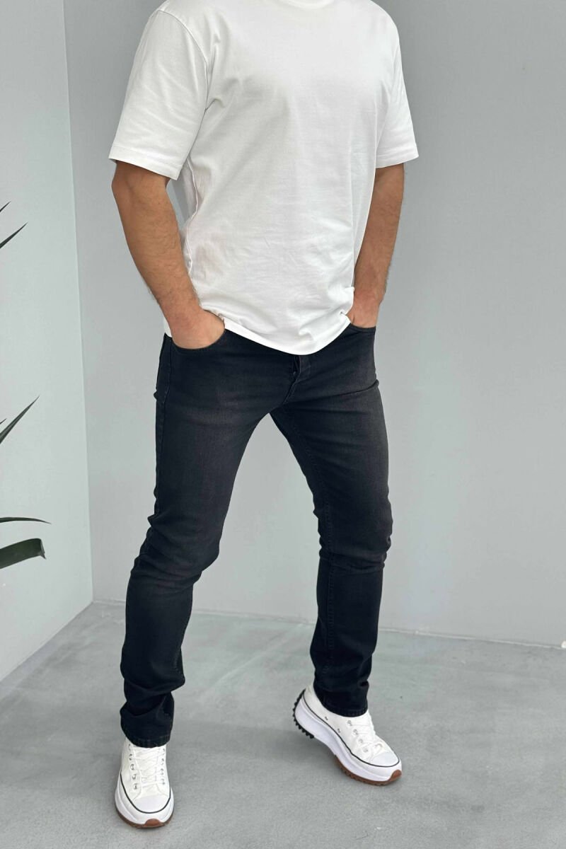 ONE COLOR SIMPLE MEN JEANS BLACK/ E ZEZE - 1