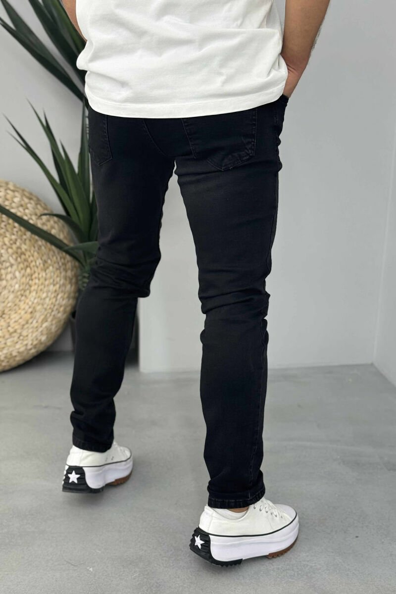 ONE COLOR SIMPLE MEN JEANS BLACK/ E ZEZE - 4