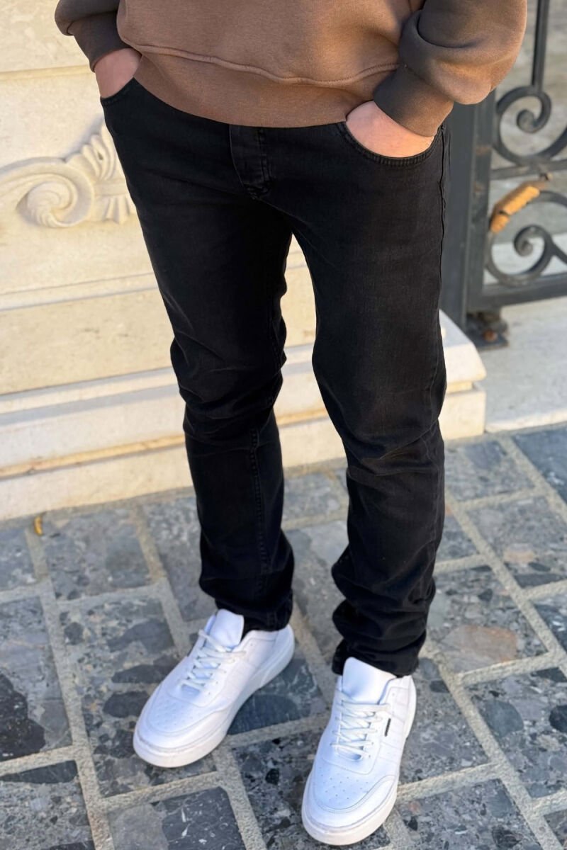 ONE COLOR SIMPLE MEN JEANS BLACK/ E ZEZE - 4