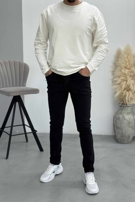 ONE COLOR SIMPLE MEN JEANS BLACK/ E ZEZE - KLAUDIO FASHION