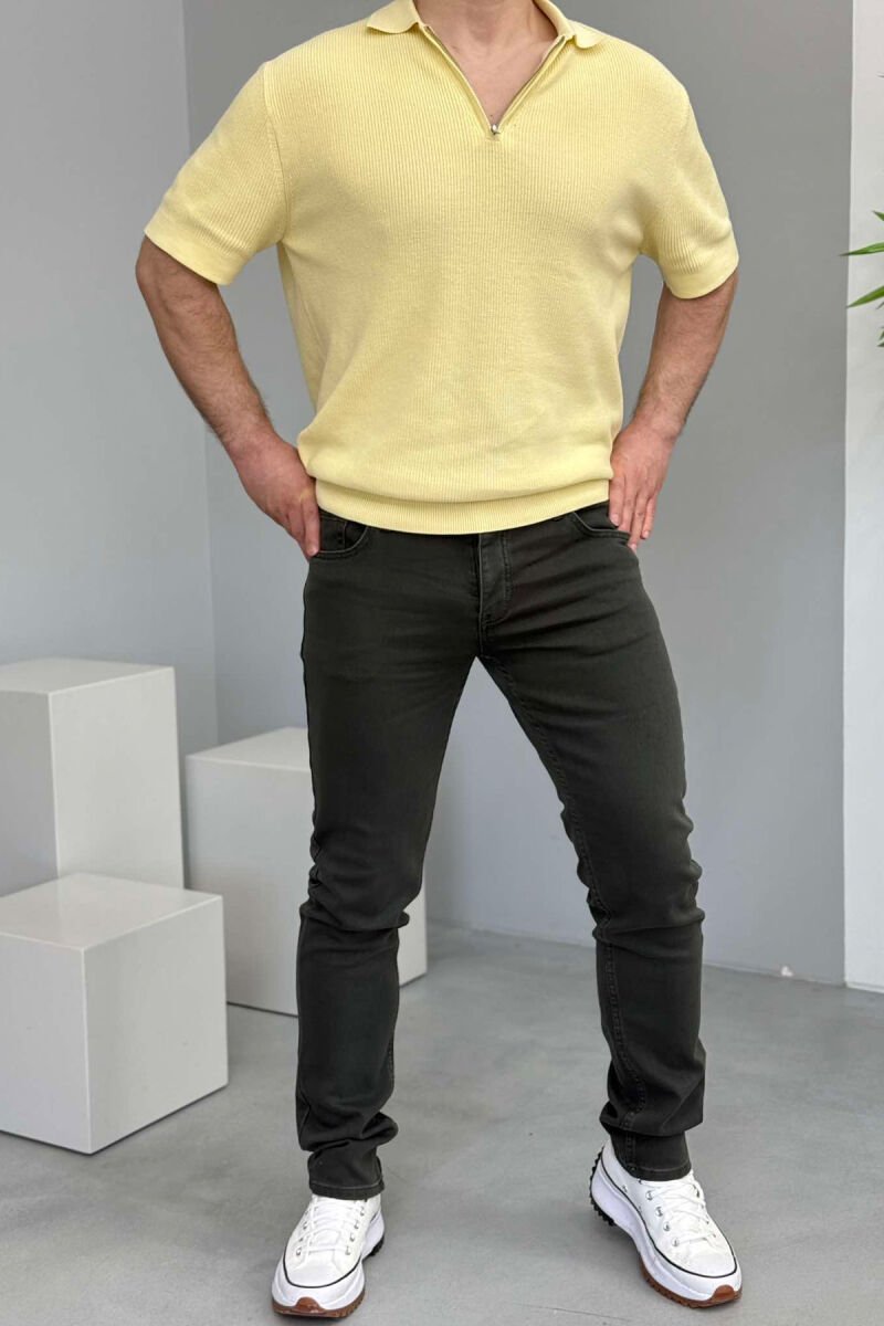 ONE COLOR SIMPLE MEN JEANS DARK GREEN/JEE - 1