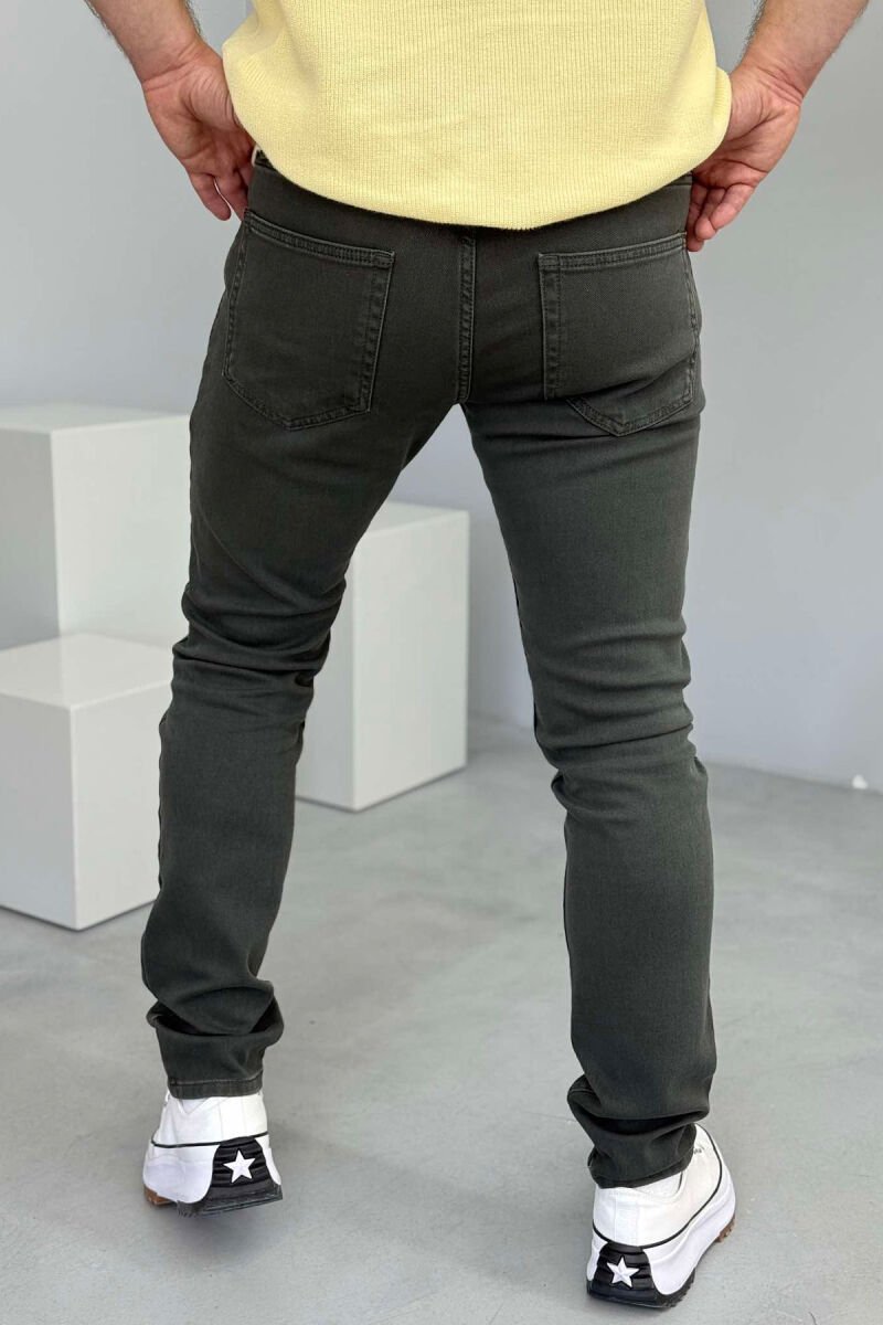 ONE COLOR SIMPLE MEN JEANS DARK GREEN/JEE - 3
