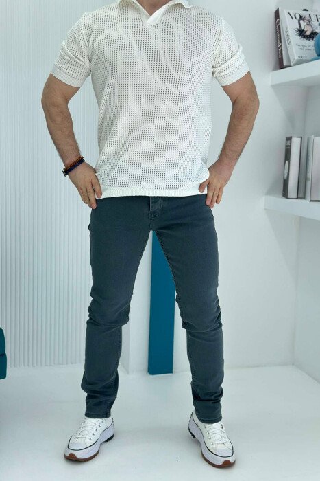 ONE COLOR SIMPLE MEN JEANS DARK GREY/GEE - 2