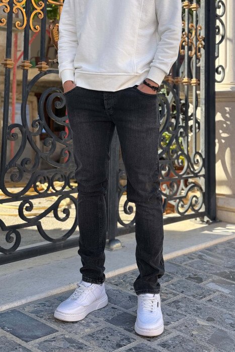 ONE COLOR SIMPLE MEN JEANS DARK GREY/GEE - 4