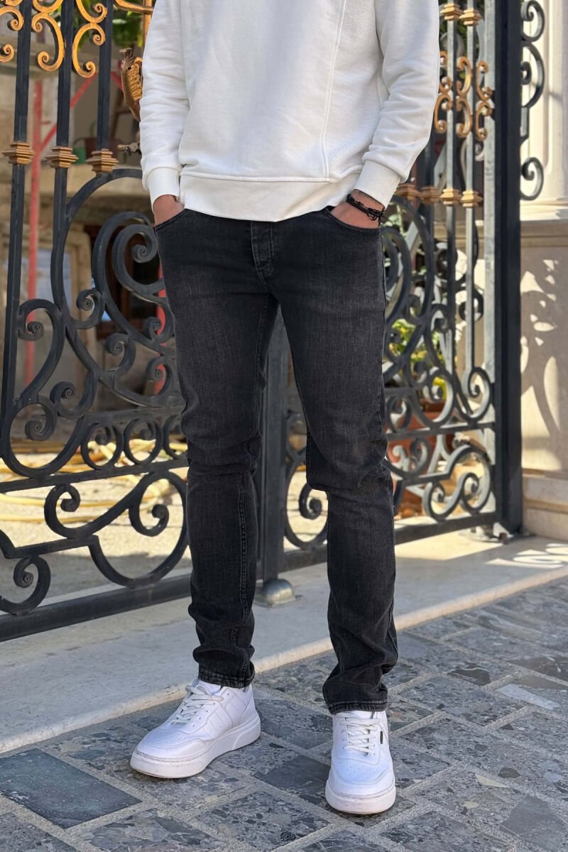 ONE COLOR SIMPLE MEN JEANS DARK GREY/GEE - 4