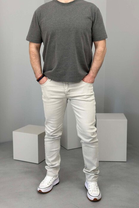 XHINSE NJË NGJYRËSHE TË THJESHTA PËR MESHKUJ NË NGJYRËN GRI E ZBARDHUR - KLAUDIO FASHION