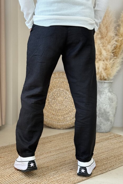 ONE COLOR SIMPLE MEN PANTS BLACK/ E ZEZE - 4