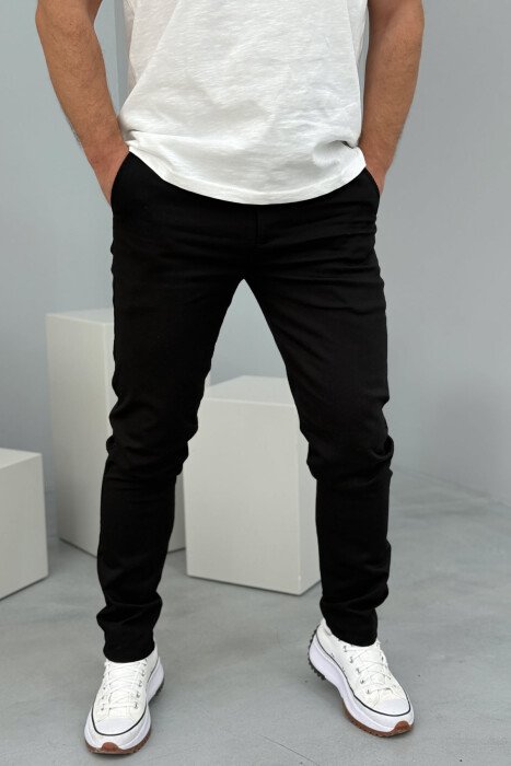 ONE COLOR SIMPLE MEN PANTS BLACK/ E ZEZE - 2