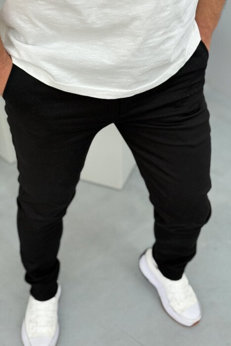 ONE COLOR SIMPLE MEN PANTS BLACK/ E ZEZE - 3