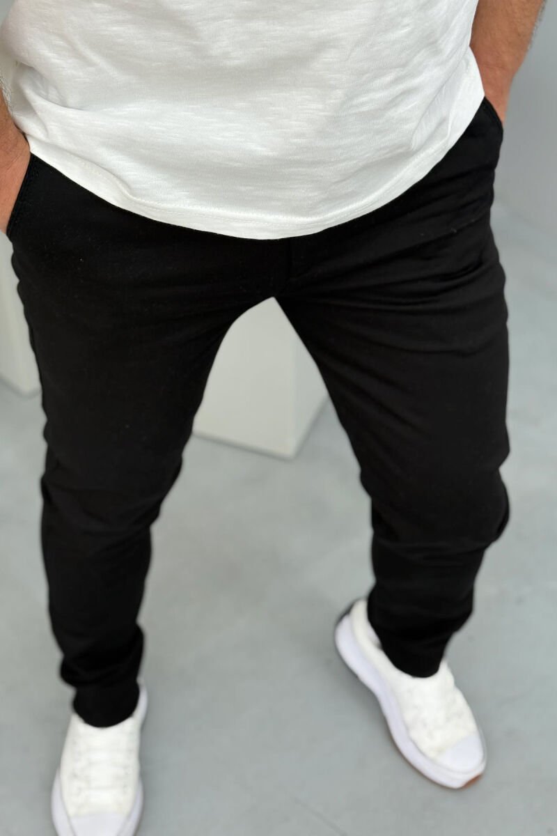 ONE COLOR SIMPLE MEN PANTS BLACK/ E ZEZE - 3