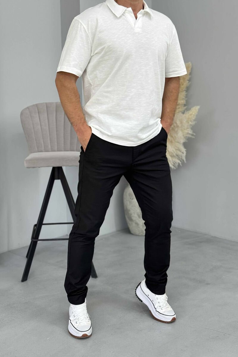 ONE COLOR SIMPLE MEN PANTS BLACK/ E ZEZE - 1