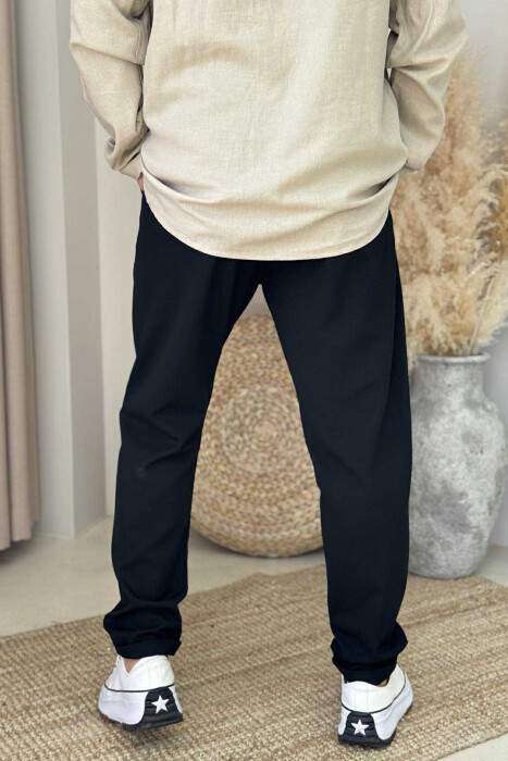 ONE COLOR SIMPLE MEN PANTS BLACK/ E ZEZE - 2