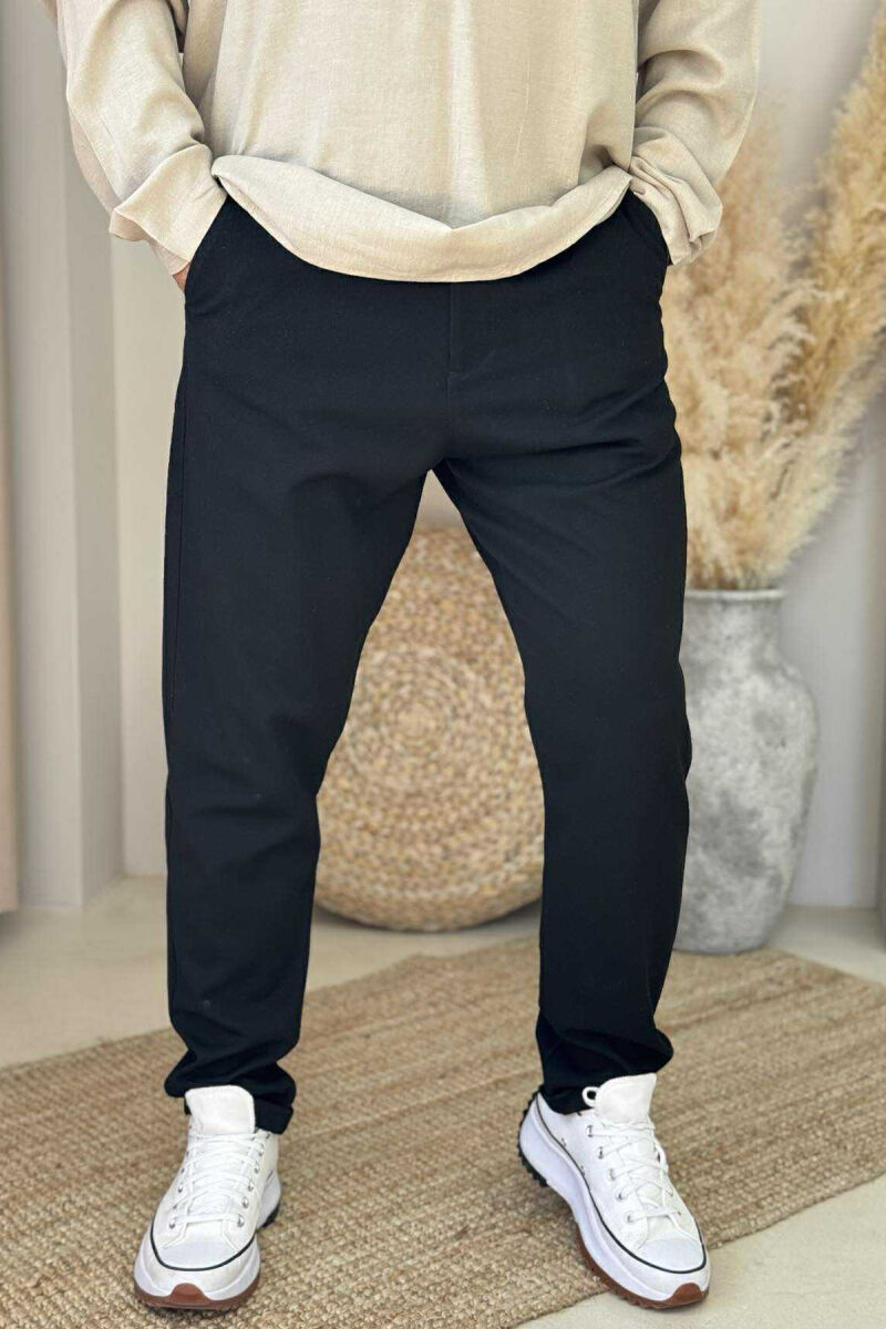 ONE COLOR SIMPLE MEN PANTS BLACK/ E ZEZE - 3