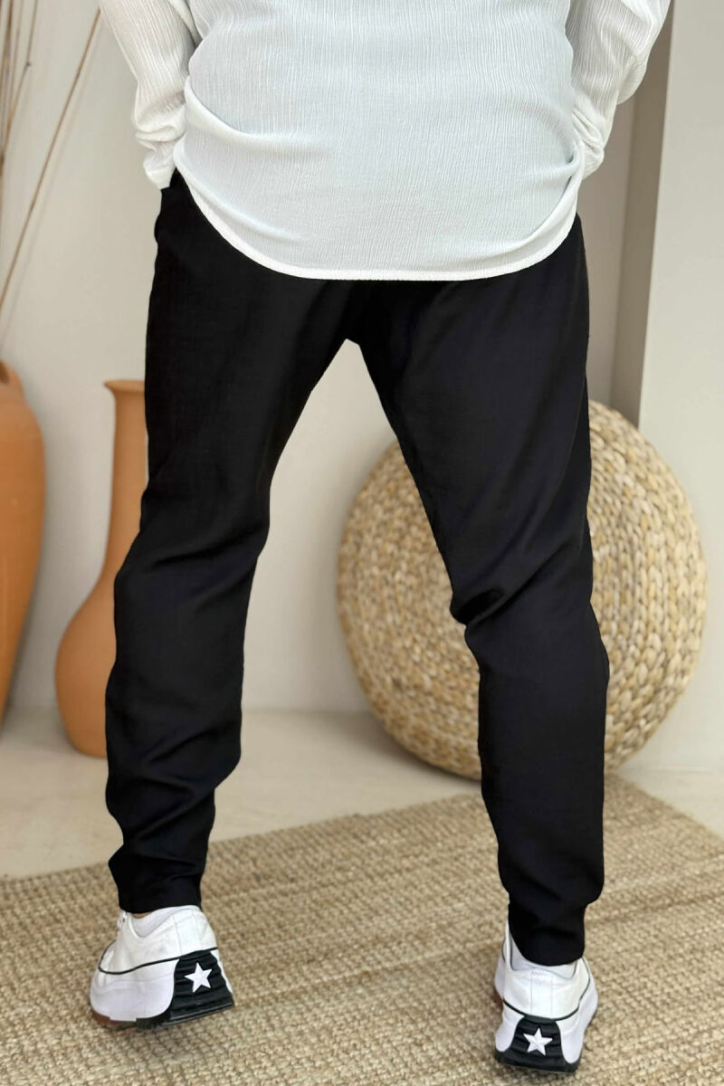ONE COLOR SIMPLE MEN PANTS BLACK/ E ZEZE - 2