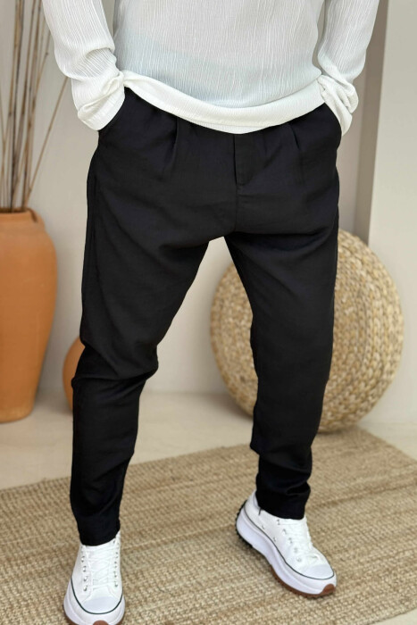 ONE COLOR SIMPLE MEN PANTS BLACK/ E ZEZE - 3