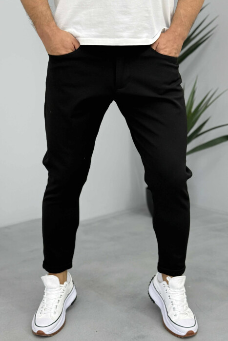 ONE COLOR SIMPLE MEN PANTS BLACK/ E ZEZE - 2