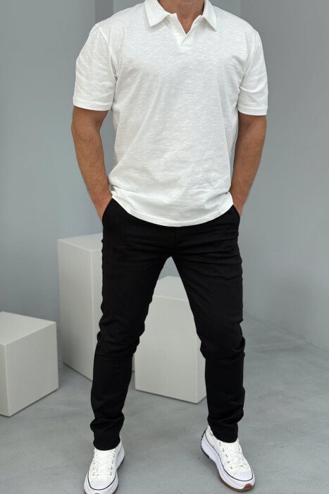 ONE COLOR SIMPLE MEN PANTS BLACK/ E ZEZE - KLAUDIO FASHION