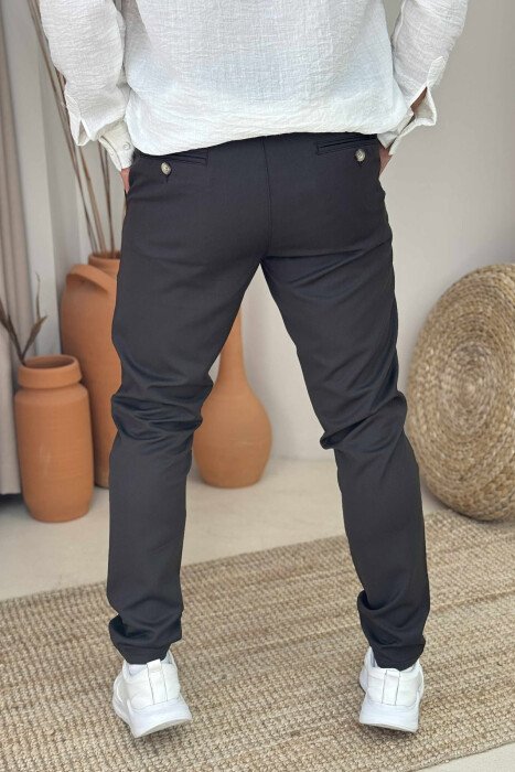 ONE COLOR SIMPLE MEN PANTS DARK BROWN/KAE - 4