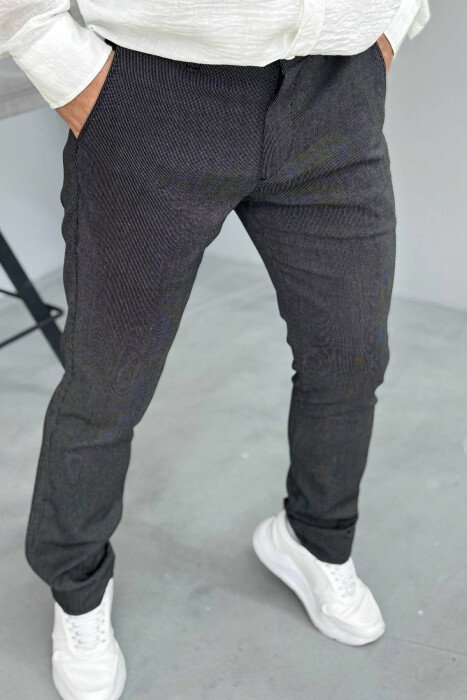 ONE COLOR SIMPLE MEN PANTS DARK GREY/GEE - 5