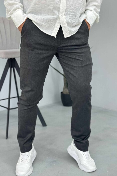 ONE COLOR SIMPLE MEN PANTS DARK GREY/GEE - 3
